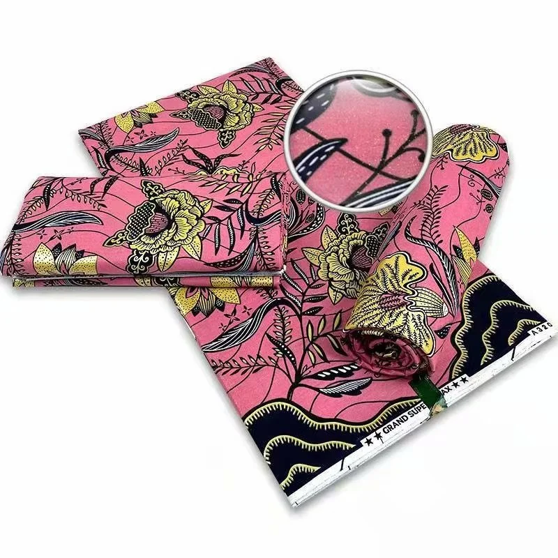 

6yards African wax fabric cotton wax ankara cotton material african wax prints cotton real wax fabric for dress wholesale
