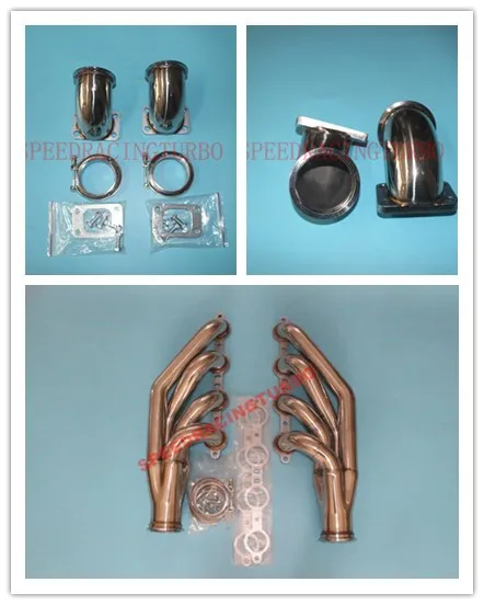 Выпускной коллектор для CHEVY BLOCK V8 LS1/LS2/LS3/LS4/LS6/LSX + 2 шт. 3 "к T3 адаптер | Автомобили и