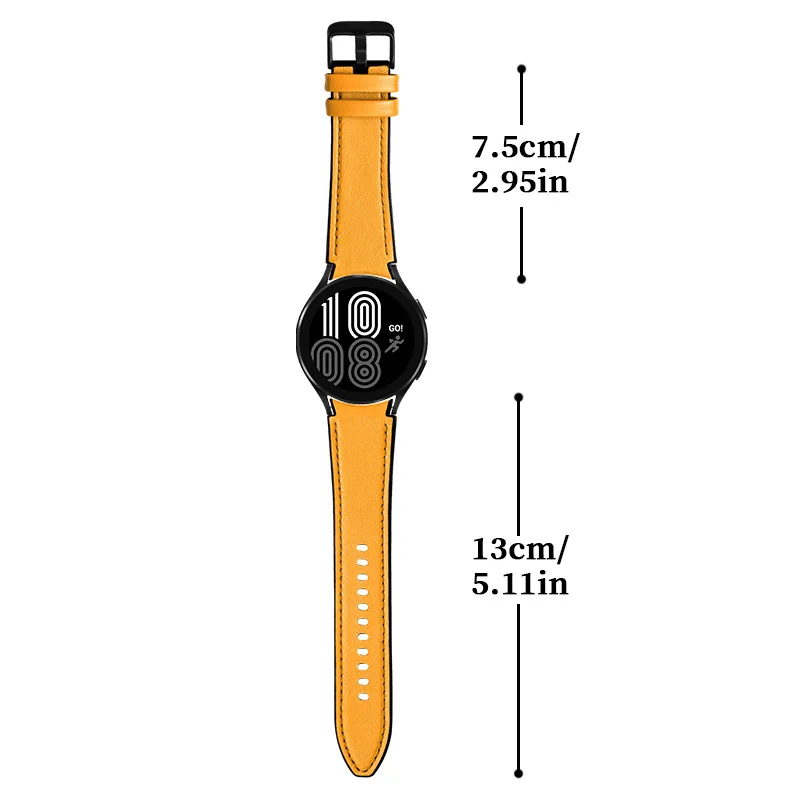 20mm Genuine Leather Strap Watchband For Samsung Galaxy watch 4/5 Classic 42mm 46mm  Galaxy Watch4/5 40mm 44mm Silicone strap enlarge