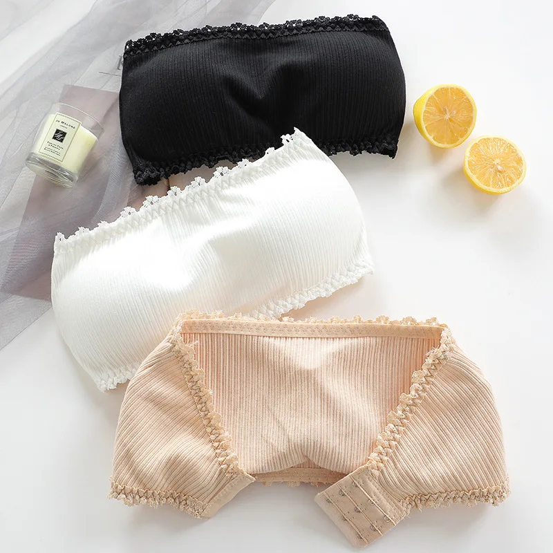 

2019 New Teen Girls Bra Lace Young Girls Underwear Comfortable Puberty Teenage Training Bras Padded Teens Bras Lingerie