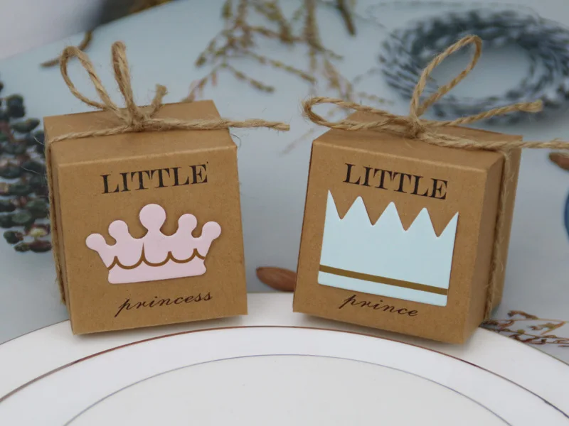 50pcs Gift Box Kraft Paper Candy Dragee Wedding Favors Baby Shower Decoration Boy Girl Gender Reveal Birthday Party Supplies | Дом и сад