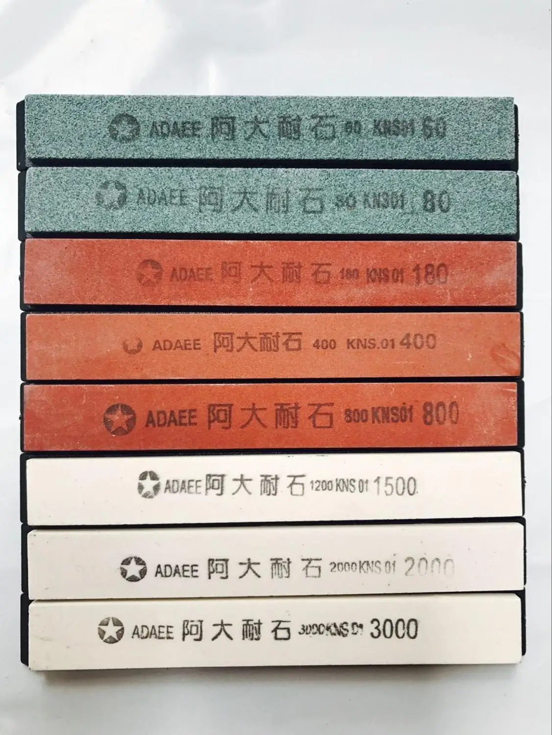 8pcs 8 шт./компл. Универсальный камни 60#80#180#400#800#1500#2000#3000# точильный камень для ножей, точильная система - Цвет: 8pcs