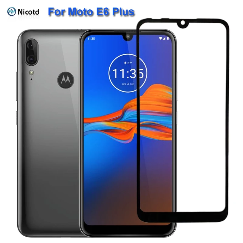 Закаленное защитное стекло с полным покрытием для Motorola Moto E6 Play Plus - купить по