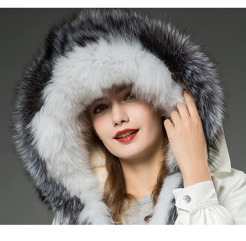 AYUNSUE, парка, пальто с натуральным мехом, зимнее пальто, Женское пальто с кроличьим мехом, теплая куртка оверсайз, женские корейские куртки с лисьим меховым воротником