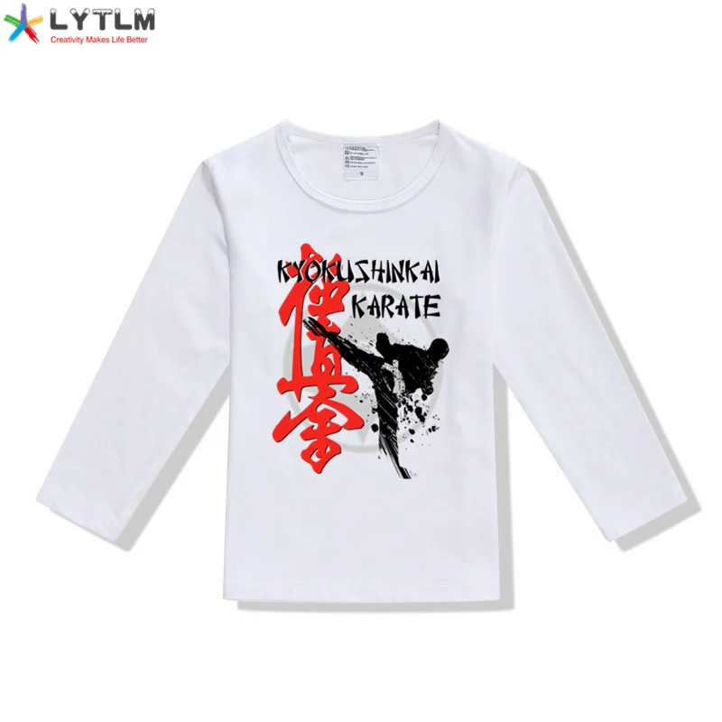 LYTLM, каратэ, кёкушин, Детская футболка с длинным рукавом, спортивная одежда для девочек, футболка Enfant Garcon XXX, Детские футболки для маленьких мальчиков - Цвет: CX White