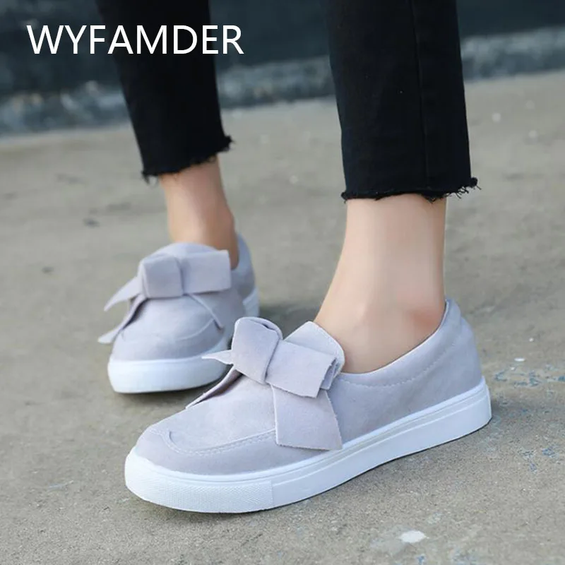 WYFAMDER/Лидер продаж 2020 года парусиновая обувь женская повседневная с бантом