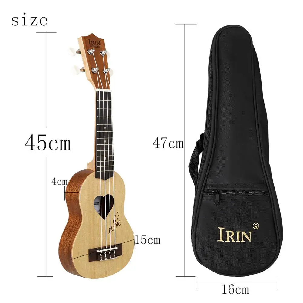 

17inch Couple Ukulele Mini Guitar Sapele Spruce Instrument+Cotton Bags for Ukelele Loveres Gift Guitar Musical Instruments