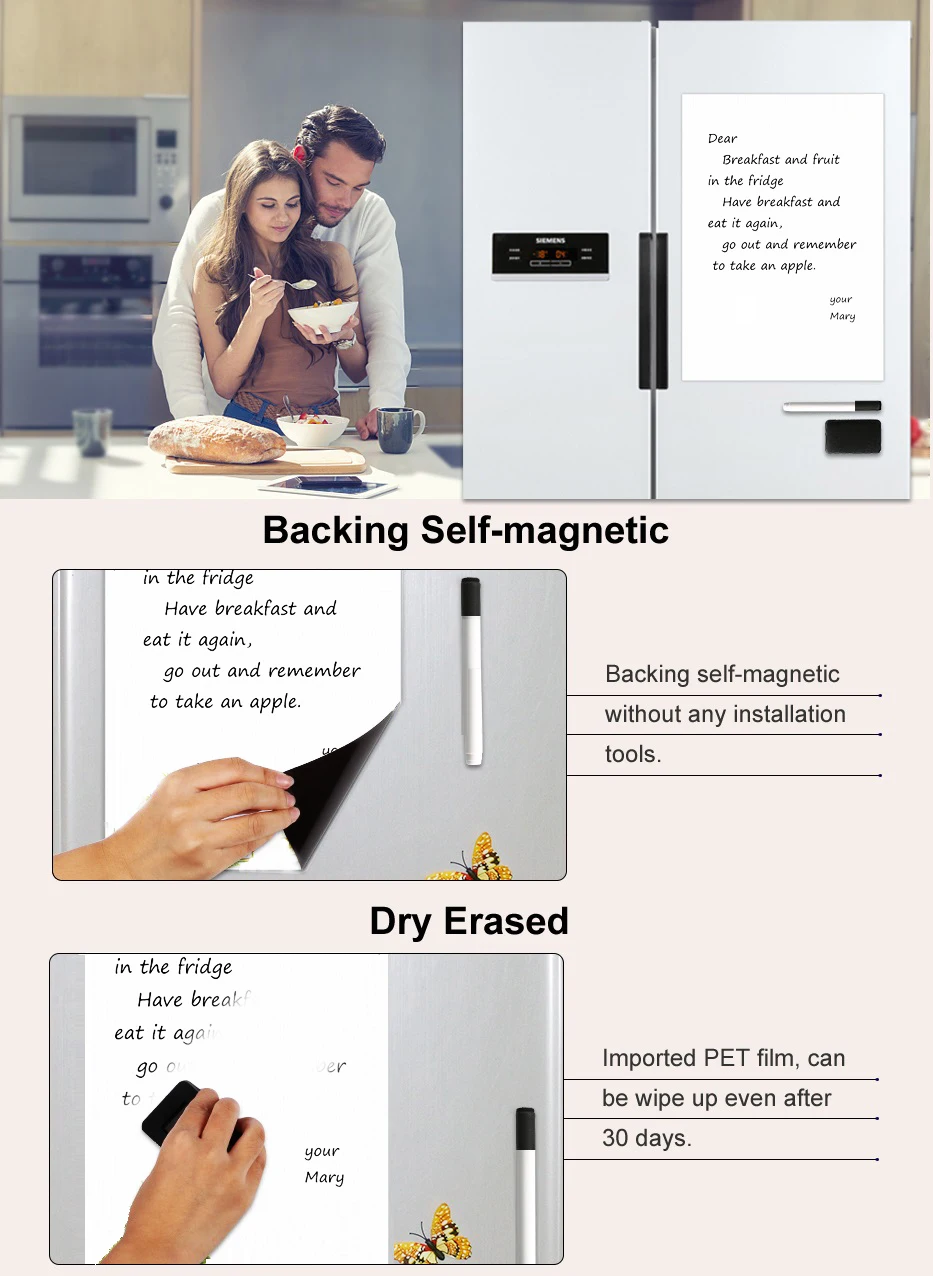 Магнитная белая доска для холодильника магниты стикер ручка маркер Доски Ластик