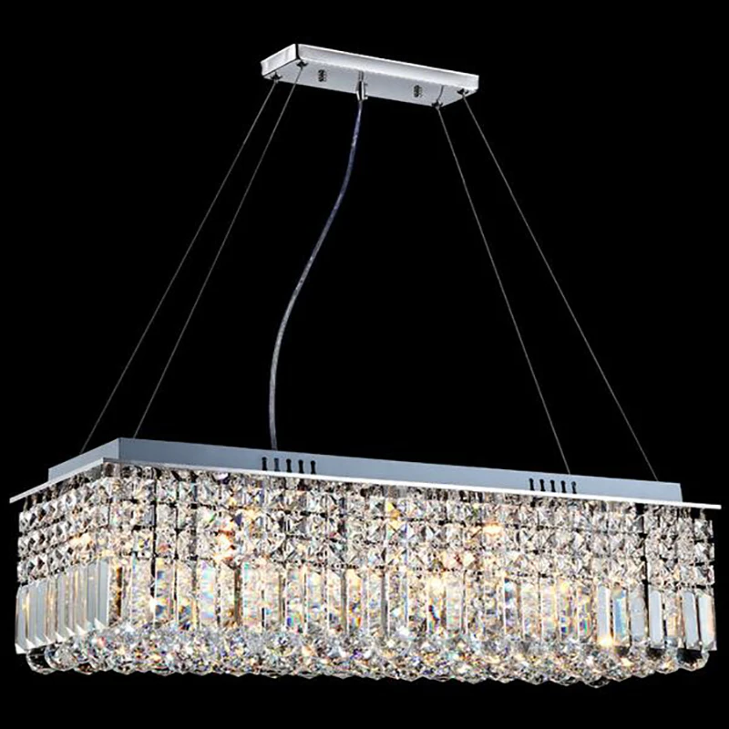 

LED Modern Rectangular Crystal Chandelier Light Pendant Lamp Hanging Lamp for Living Room Dining Room Restaurant Decoration
