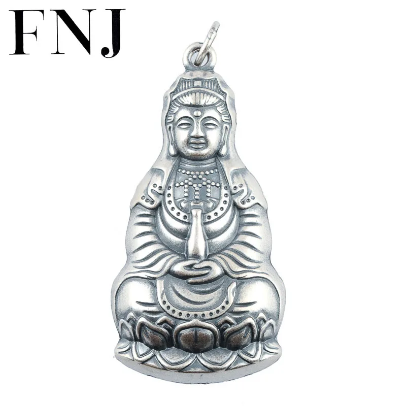 Кулон FNJ Guan Yin Buddha из серебра 990 пробы 100% оригинальные кулоны чистого S990 для женщин