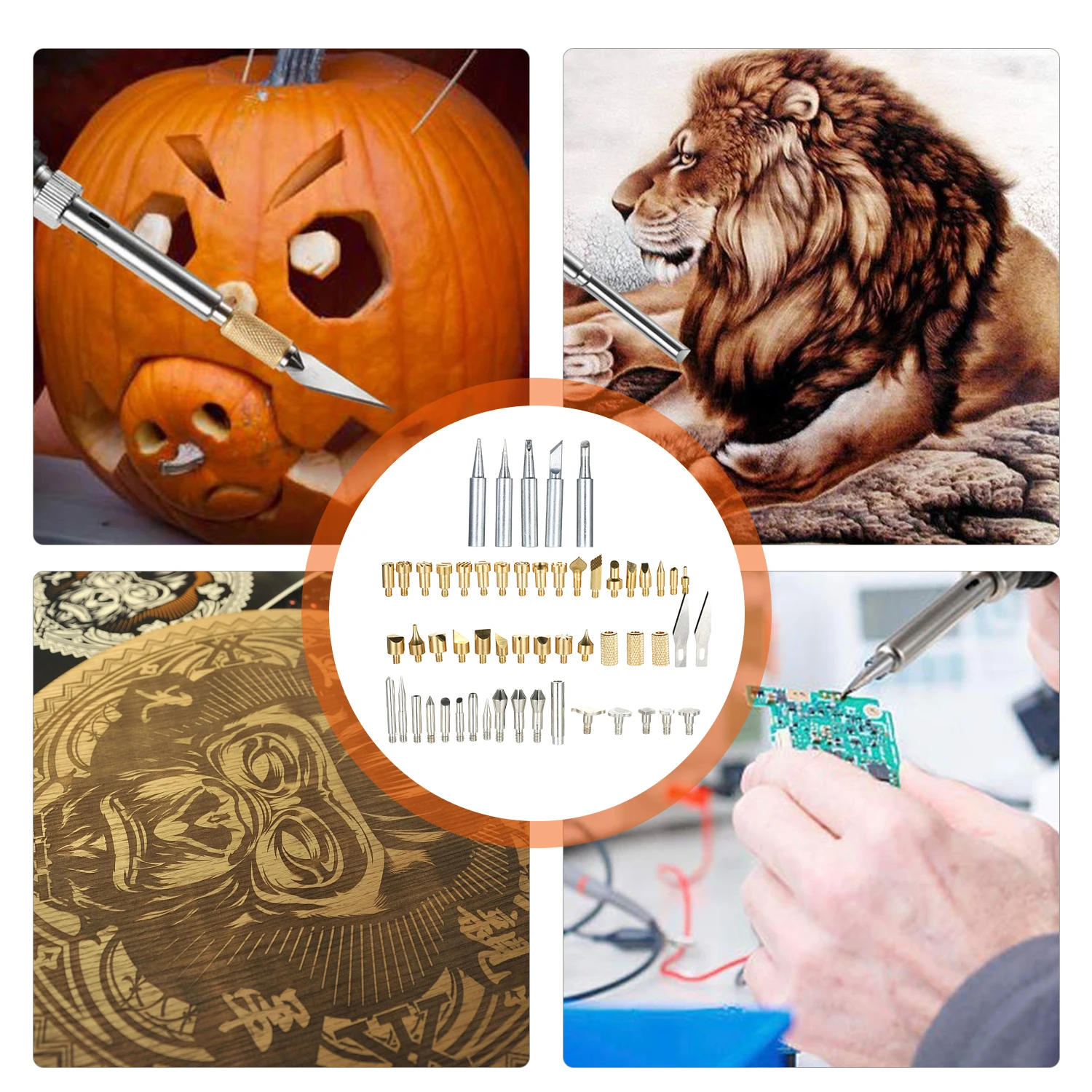 Регулируемый Температура паяльник Комплект 110V 60W пирография деревянная для