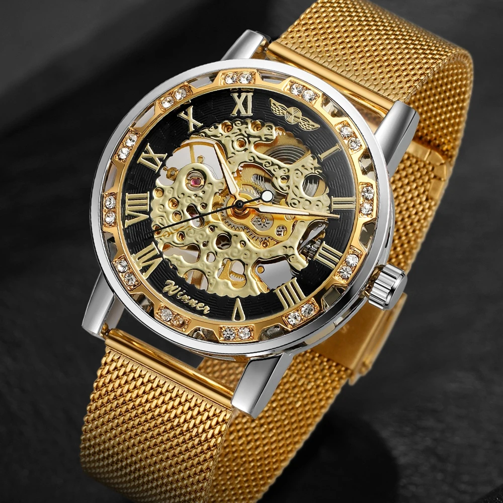 Часы наручные WINNER Мужские механические модные деловые брендовые роскошные со