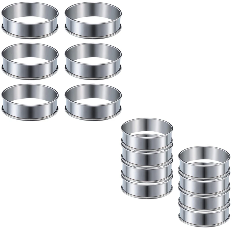 Anillo redondo de acero inoxidable para tarta y muffins, 6 unidades, 8 Uds., 4,1 pulgadas-1