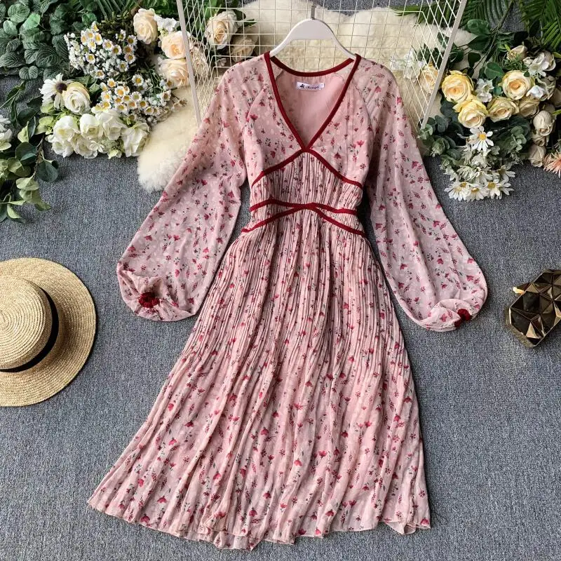 2019 Новое модное женское осеннее Цветочное платье платья платье|Женские платья| |