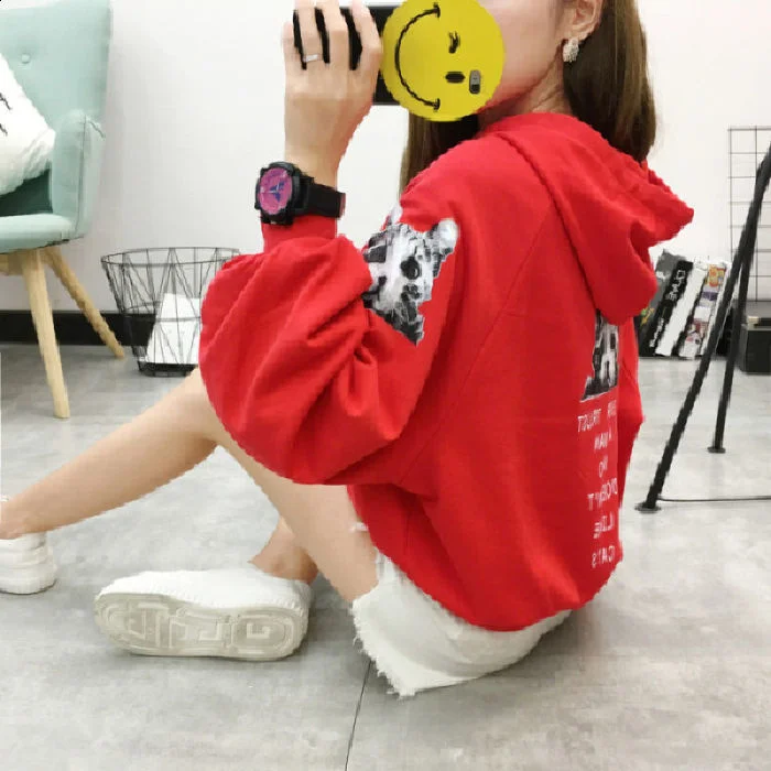 

Женский осенне-зимний свитер с принтом, большие размеры