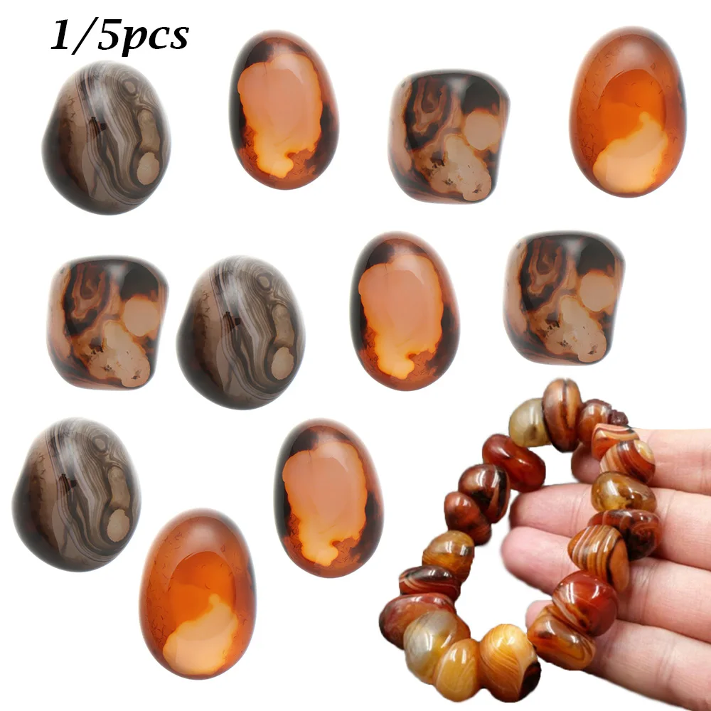 1 шт. сырья драгоценных камней Мадагаскар полосчатый Агат удачи с украшением в