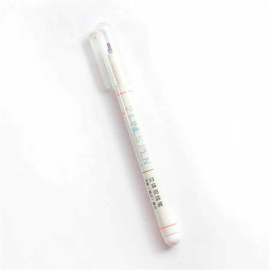 Pink and Blue 1pc Набор ручек с двумя линиями, 6 шт., двойные цветные чернильные ручки, волшебное искусство, для рисования, лайнер, хайлайтер, скрапбукинг, сделай сам, креативный маркер, канцелярские принадлежности - Цвет: Pink and Blue 1pc