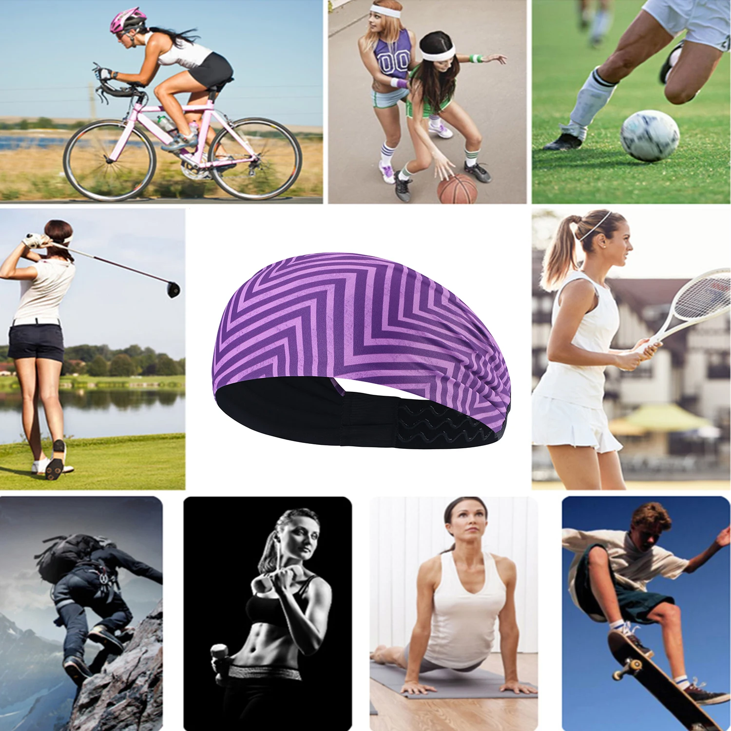 Спортивная повязка на голову фитнес бег Теннисный напульсник пот тренажерный