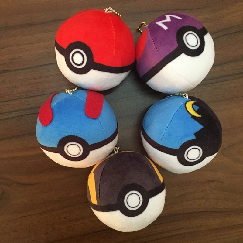 

8Cm Pokmon Elf Ball Spherical Plush Toy Cartoon Anime Stuffed Doll Keychain Backpack Hanging Buckle Halloween Christmas Gift