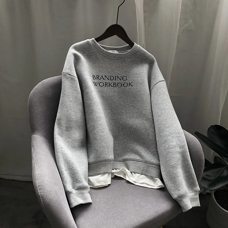 

a New Korean Loose Letter Pullover Top G7511