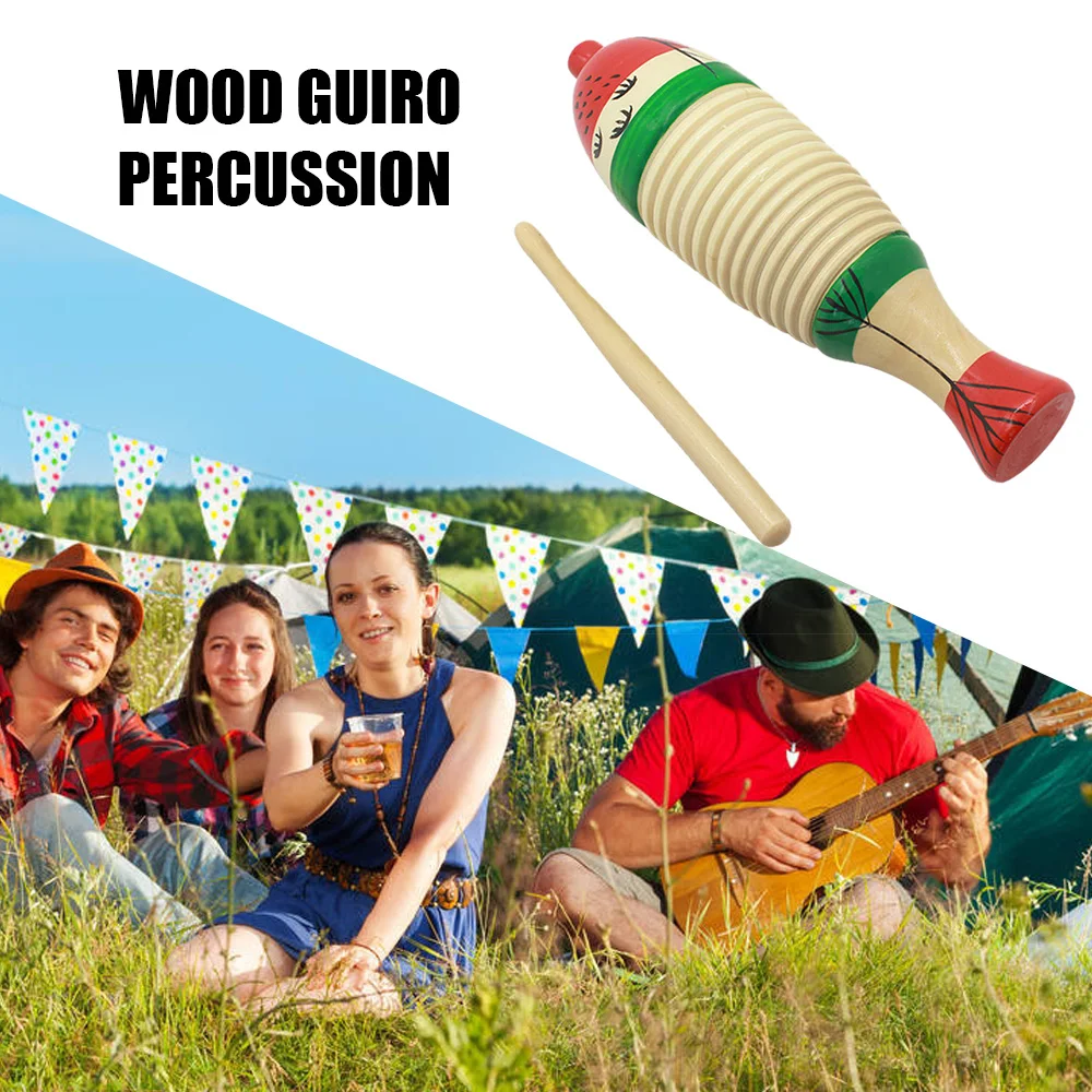 

Wood Guiro Percussion Fish-Shaped Colorful Gurio instrument Kid Children Musical Toy Instrument Birthday Christmas Gift
