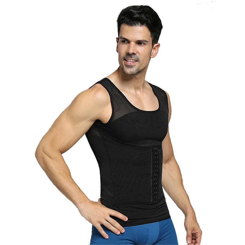 Slimming Body Shaper Men Gynecomastia Vest Back Support Waist Trimmer Adjustable Belly Control Tank Tops Abdominal Vest  Corset