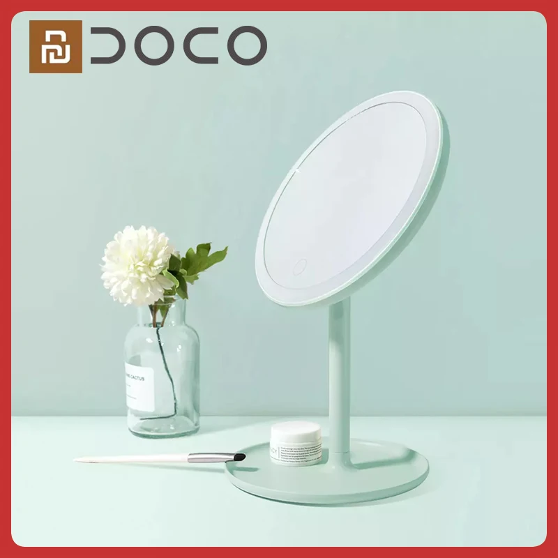

Зеркало для макияжа Xiaomi Youpin DOCO HD, одностороннее круглое зеркало дневного света с USB-зарядкой и регулируемой яркостью