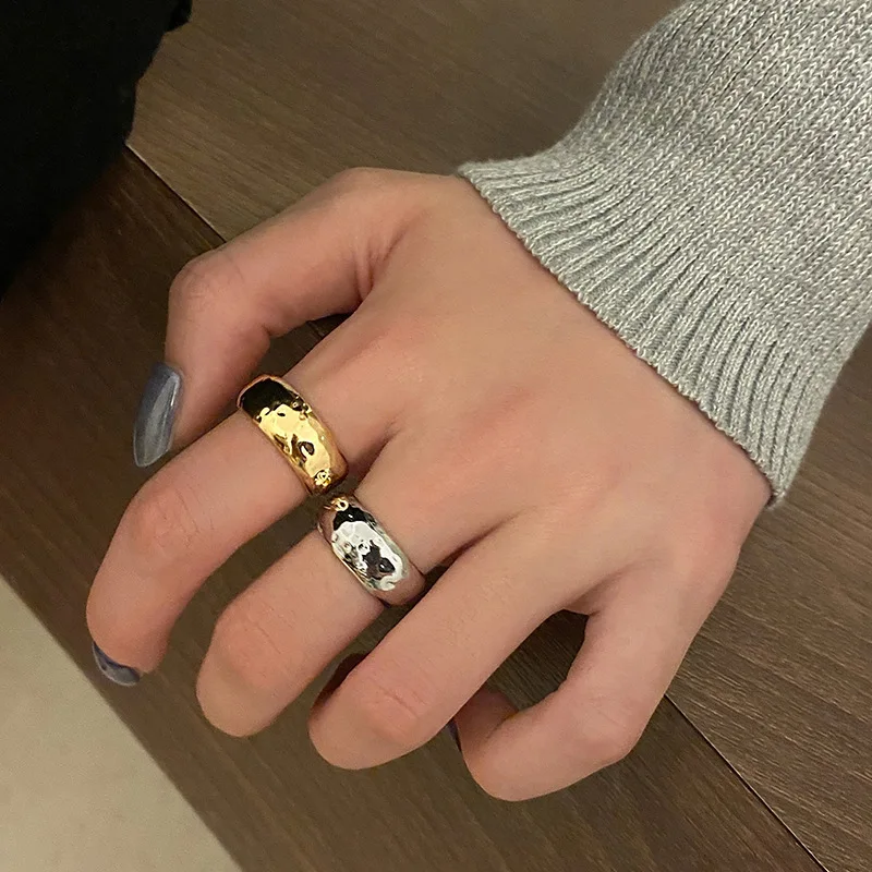 

GUANGYAO Fashion Jewelry Rings Set Hot Sale Metal Alloy Hollow Round Opening Women Finger Ring For Girl Lady Party Wedding Gifts