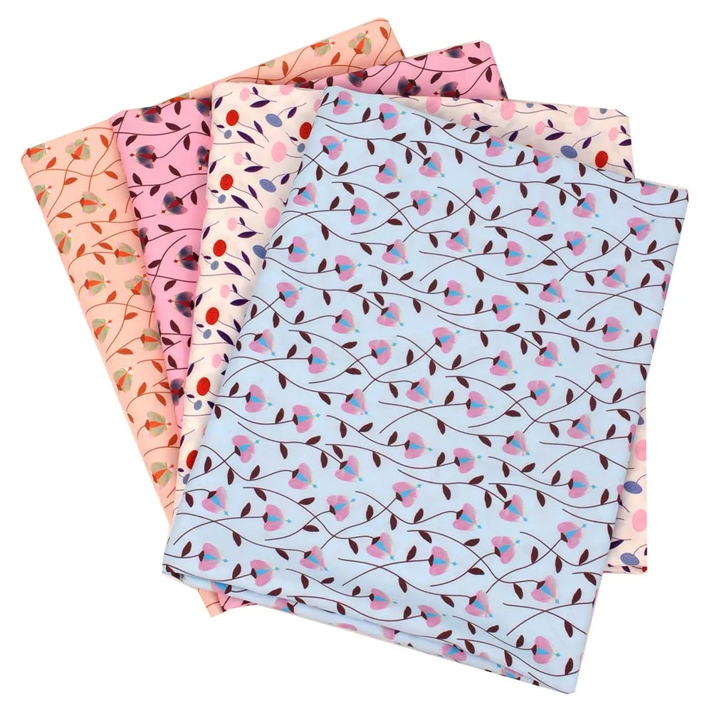 

Polyester Cotton Fabric By The Meter Flowers Printed Cloth for Tissue Sewing Quilting Material DIY handmade Supplies 45*150cm
