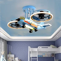 new led ceiling fans with lights for baby room boys girls bedroom cartoon airplane ceiling fan lamp for children ceiling fan