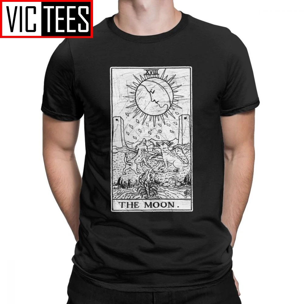 Футболка мужская с забавным рисунком Луны таро карточки мажора Аркана талисман