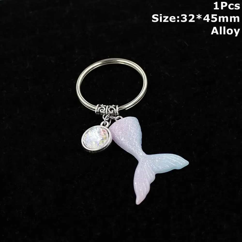 Mermaid Keychain 17 Taoup 1 шт. градиентные цвета радуги блестки маленький брелок для ключей «русалка» с днем рождения Русалка тема вечерние декор для кулоны для девочек DIY - Цвет: Mermaid Keychain 17