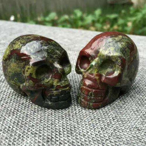 

100g Natural dragon blood stone quartz stone skull hand carved crystal reiki healing 1pc