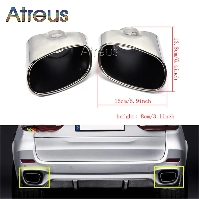 Atreus 2 шт. хромированный автомобильный выхлопной двойной хвостовой трубы