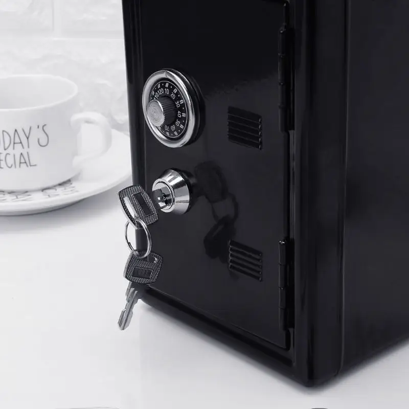 

New Safe Security Metal Money Bank Deposit Cash Savings Saving Box 2 Keys