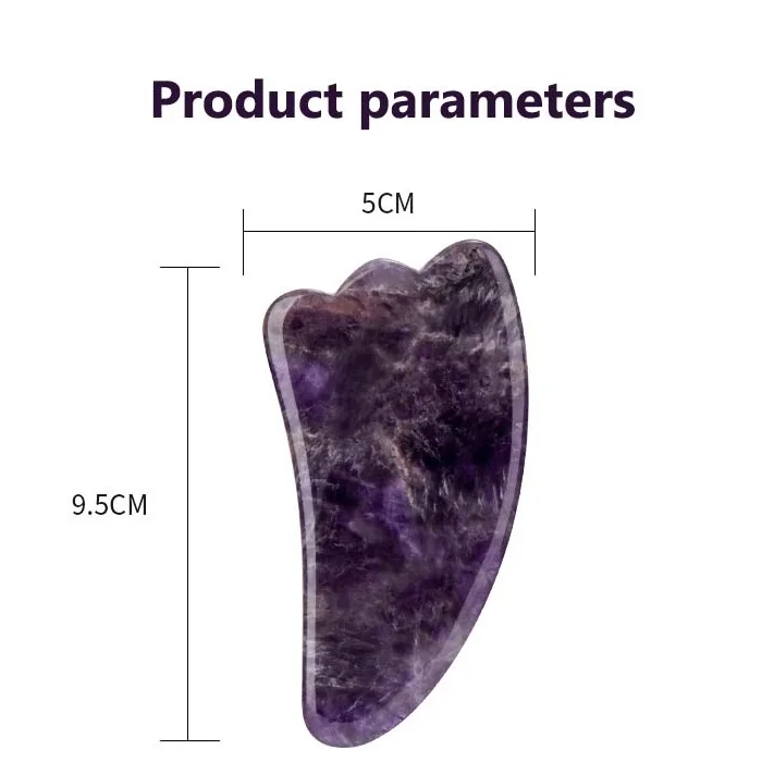 Терапевтический камень гуаша для лица аметист фиолетовый нефрит инструменты 100%
