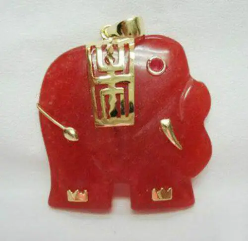 

Wunderschönen ! Red Jade Elephant Anhänger Halskette 18 '' AAA Grade 2019