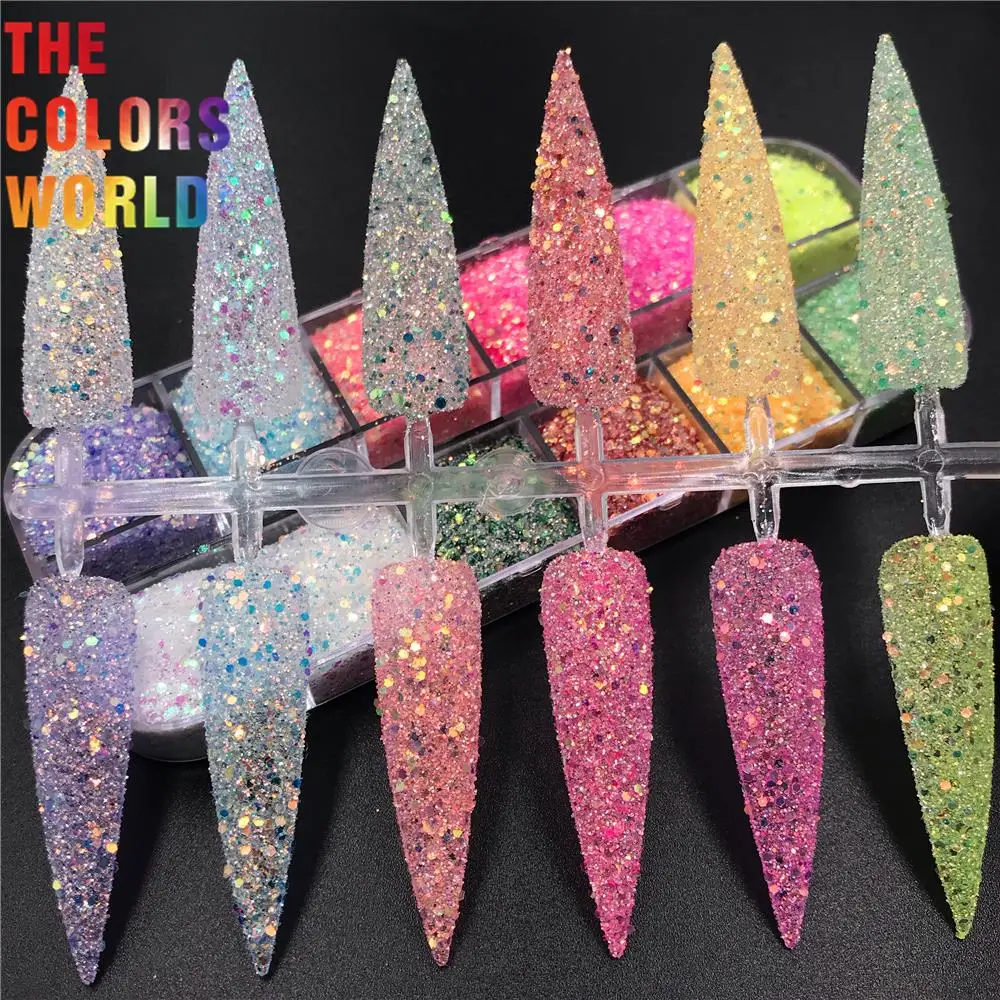 

TCT-581 Colorful Shinning Chunky Nails Glitter Nail Charm Material Para Unha uñas Tumbler Crafts Manicure Festival Accessories