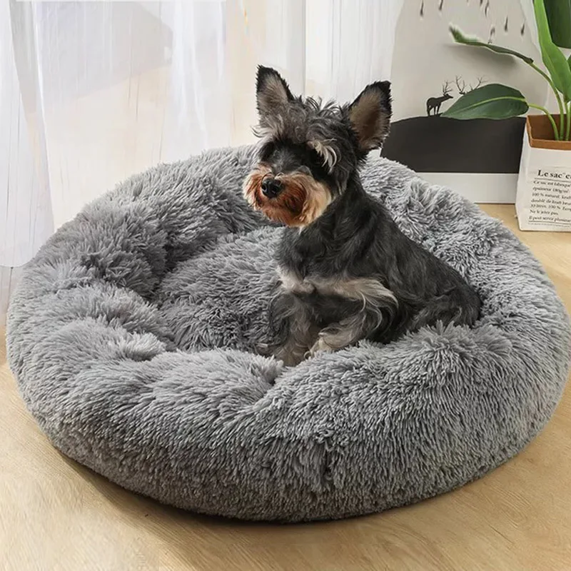Мягкая моющаяся кровать для собак длинная плюшевая койка глубокого сна