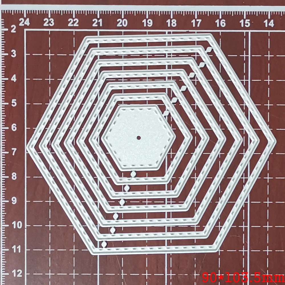 Layer hexagon Frame Metal Cutting Border Templates diy Scrapbooking Embossing Paper Cards Decor Craft Album Dies Template