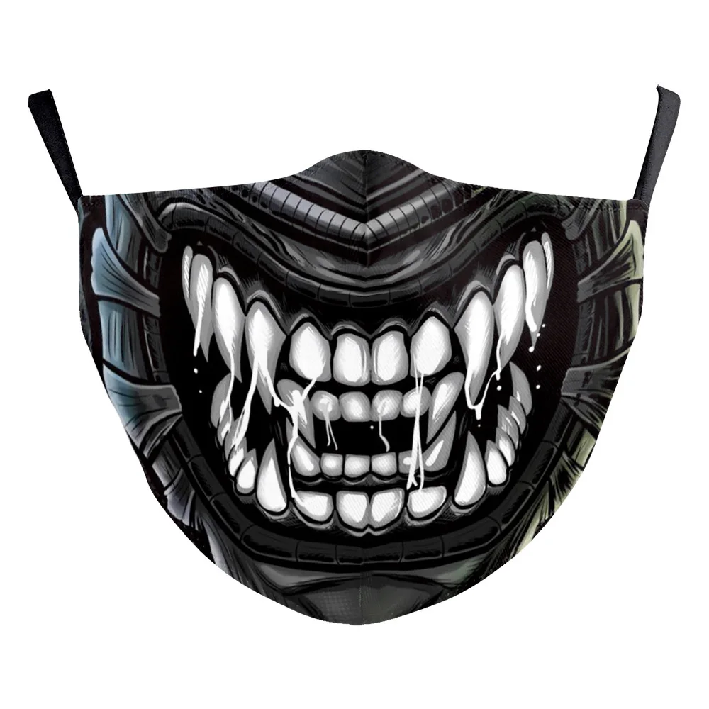 Череп в стиле Джокер зубы рот маски косплей на Хеллоуин с изображением забавных