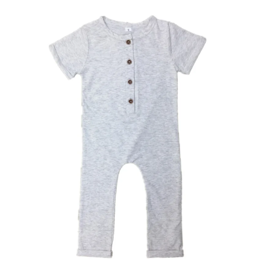 Для маленьких мальчиков и девочек Однотонный Детский комбинезон для