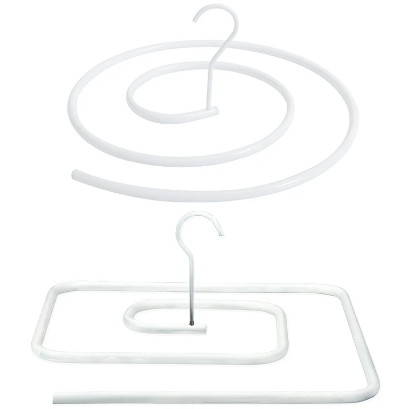 

2 Pack Spiral Hanger for Bed Sheet, Sheets, Quilt, Mattress Cover. Spiral Racks for Quilt (Square + Square),White