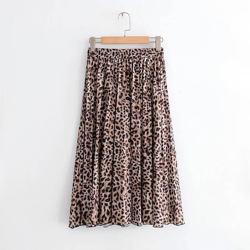 women stylish leopard print pleated skirt snake faldas mujer Sexy Vintage Women Skirts 2020 Feminine Korean Style Clothes | Женская