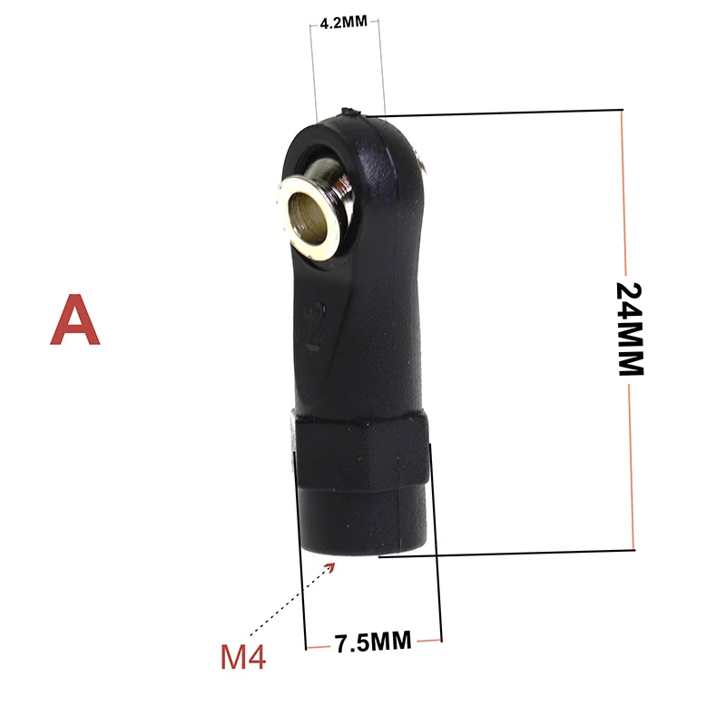 10 шт. Пластиковая шариковая головка M4 Rod End Link шарнирная для 1/10 RC автомобиля