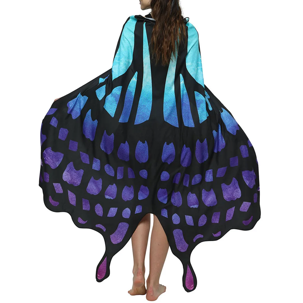 SAGACE Женская рождественская бабочка хвост принт шаль дамский плащ накидка костюм