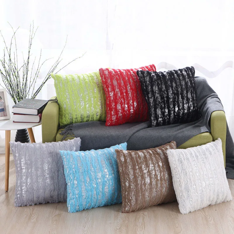 Горячая штамповка наволочка короткая плюшевая одноцветная Мягкая Наволочка