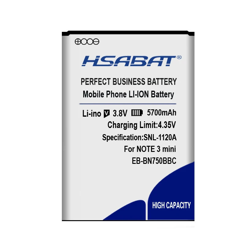 Аккумулятор HSABAT 5700 мАч для Samsung Galaxy Note III Neo N7505 N750 note 3 mini N7502 neo N7506V N7508V|battery for