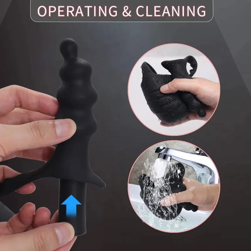 Анальная пробка вибратор мужской пенис массажер яиц стимулятор мошонки