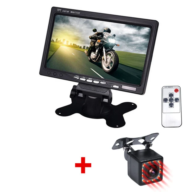 Monitor 12 infrared GSPSCN HD 7 дюймов ЖК-дисплей цветной экран заднего вида DVD VCR монитор СВЕТОДИОДНЫЙ фонарь ночное видение резервная камера заднего вида инфракрасная - Цвет: Monitor 12 infrared